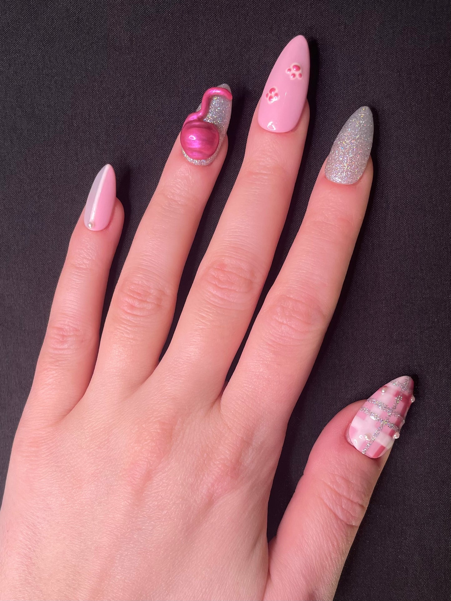 Kitty Cat Plaid Press On Nails