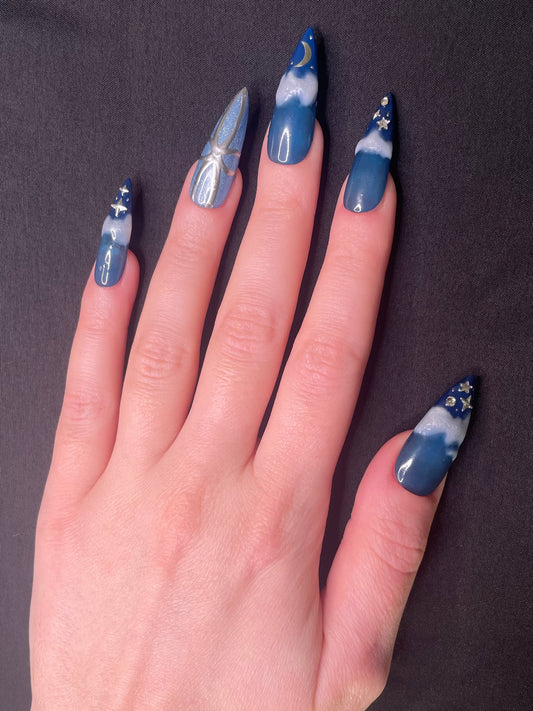 Starry Night Press On Nails