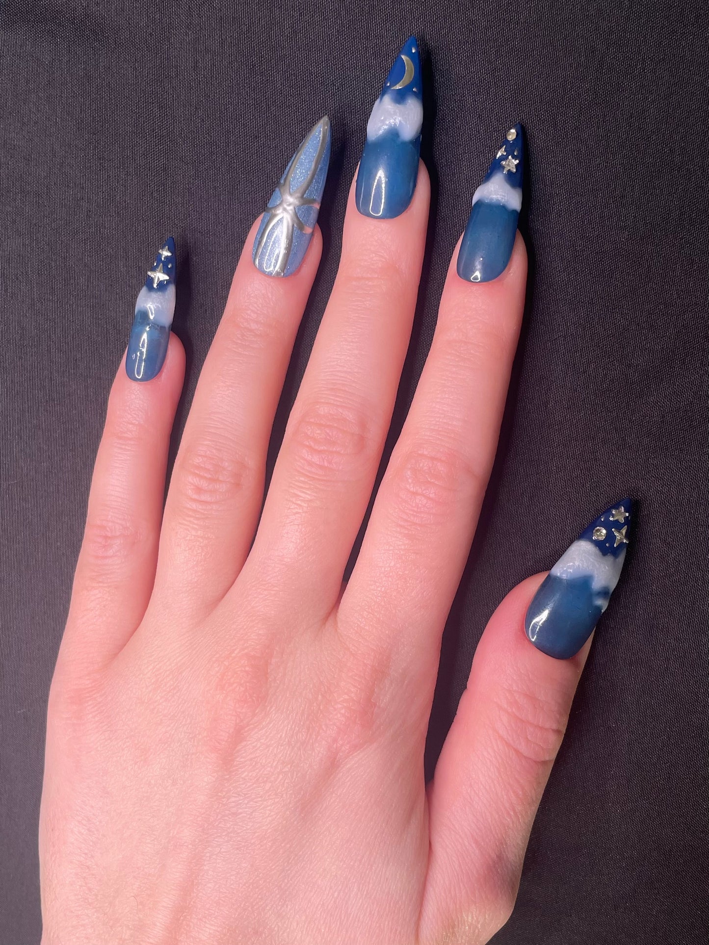 Starry Night Press On Nails
