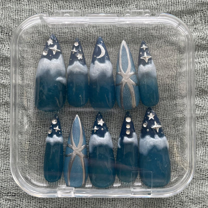 Starry Night Press On Nails